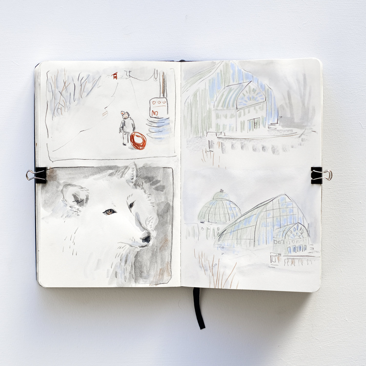 Winter sketchbook, winter color palette, winter sports, Lapland, Snow landscape, www.Fenne.be