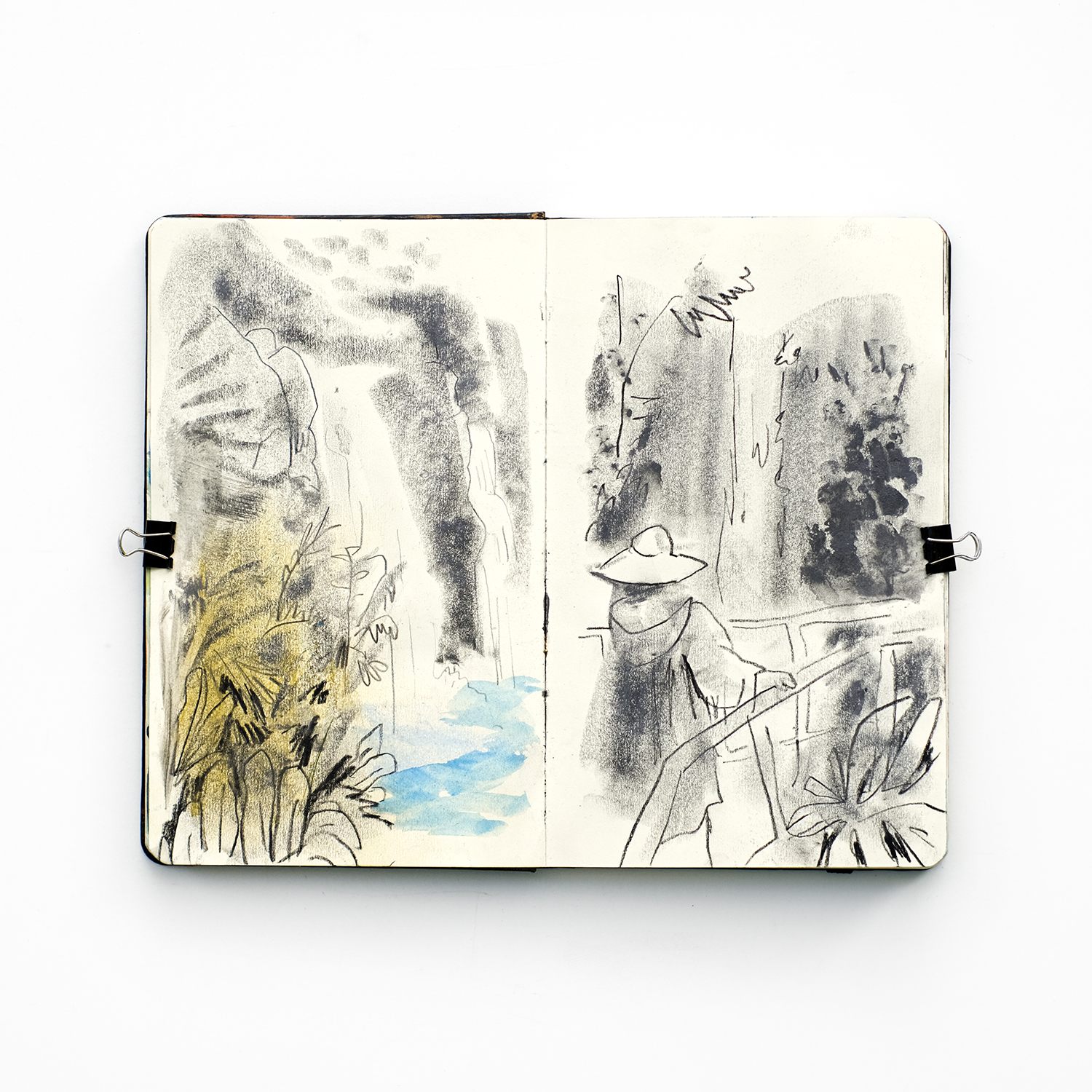 Fenne Kustermans, August mixed media sketchbook, Patreon sessions, nature inspired art, www.Fenne.be