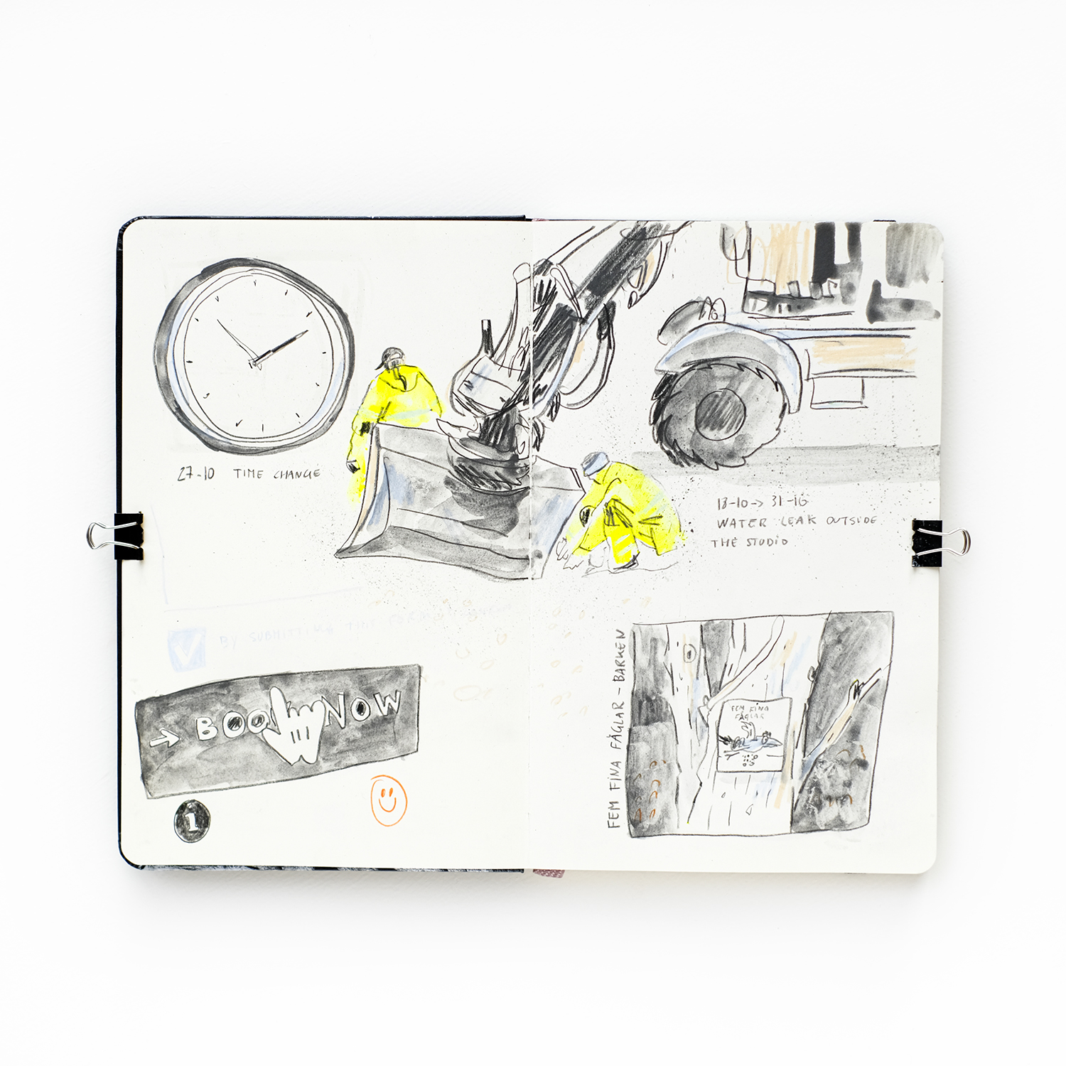 Art journal mixed media, drawing daily life and travel, www.Fenne.be 